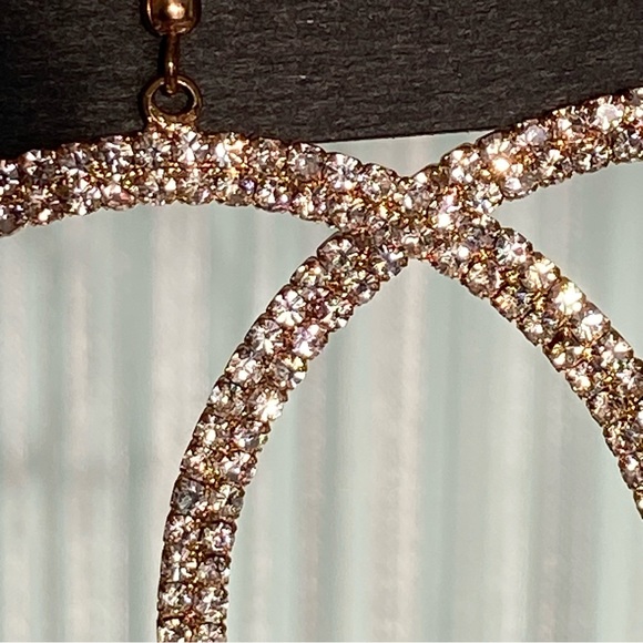 Bebe Large Hoop Diamond Earrings NWT - Picture 16 of 17